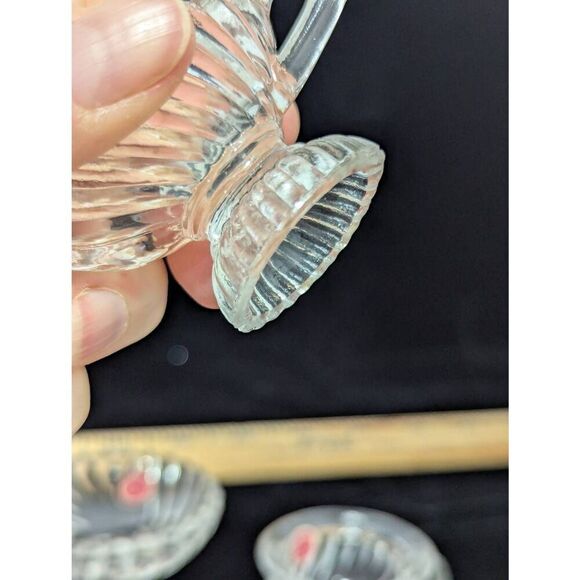 Made in France Vintage Miniature 1900 Era Doll House 3 Pc Set Glass Ware - Picture 10 of 12